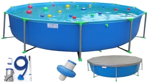 COMBO 6  [ incluye: 1 pileta 302 - R-100 + filtro-barrefondo/cubrepiletas/boya-cloro ] SOLO CONTADO EFECTIVO